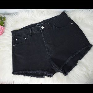 Zara Black Cut Off Jean Shorts